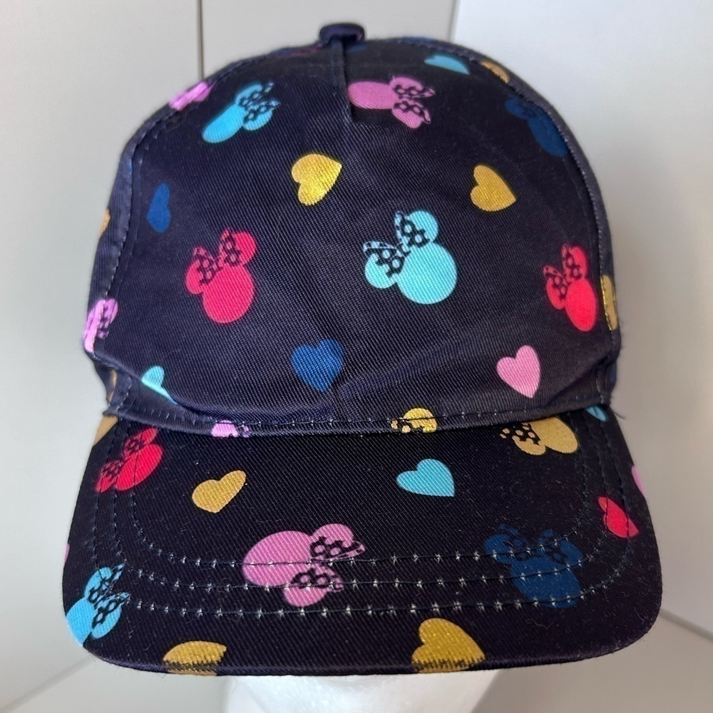Disney kids Minnie Mouse and hearts navy blue hate. Adjustable back . Preloved